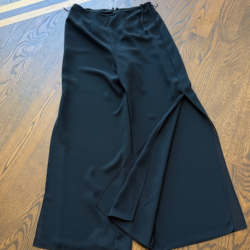 Jump Black Wide-Leg Pants with Elegant Slit